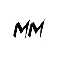 MM monogram logo design letter text name symbol monochrome logotype alphabet character simple logo