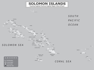 Fototapeta premium Australian Countries Geography Political map. Political map of country with capital, province or state capital, major cities and town.