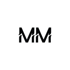 MM monogram logo design letter text name symbol monochrome logotype alphabet character simple logo