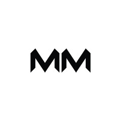 MM monogram logo design letter text name symbol monochrome logotype alphabet character simple logo