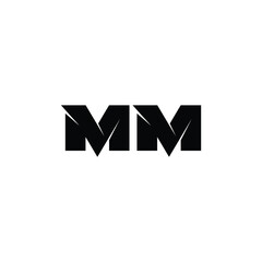 MM monogram logo design letter text name symbol monochrome logotype alphabet character simple logo