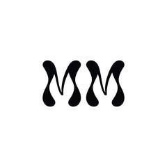 MM monogram logo design letter text name symbol monochrome logotype alphabet character simple logo
