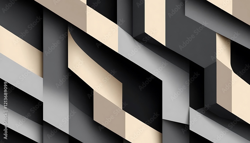 Poster abstract geometric pattern of interlocking shapes