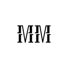 MM monogram logo design letter text name symbol monochrome logotype alphabet character simple logo