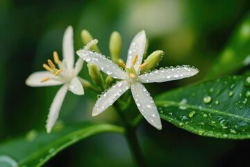 Obraz premium Close-up of flower with water droplets