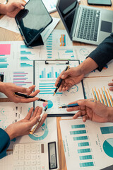 Group of Asian businessmen brainstorming on team cooperation Happy team meeting meeting room,...