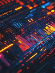 Obraz premium Computer Circuit Board Close Up