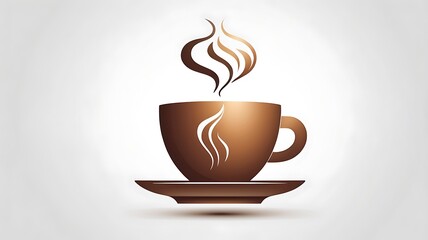Obraz premium 3D-rendered vector icon of a coffee cup with steam, white background.