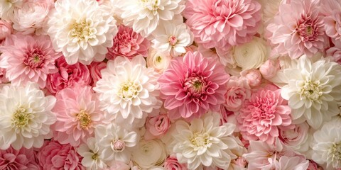 Pink and White Flowers Wall Mural