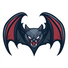 Fototapeta premium Cartoon bat, fierce expression, graphic design, Halloween