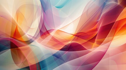 Colorful Abstract Background with Translucent Overlapping Waves