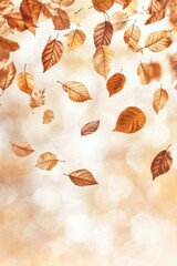 Fototapeta premium Creative depiction of hair loss using falling leaves in an autumn landscape reflecting change and transformation