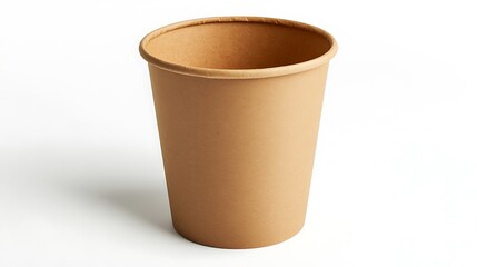 Eco-friendly paper cup elegantly centered on a clean white background ideal for product promotion
