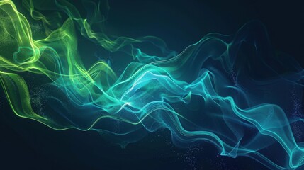 Abstract Glowing Waves Illustration with Dynamic Color Flow