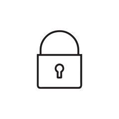 Padlock outline icon vector illustration on white background