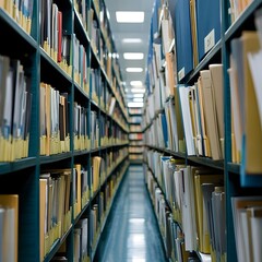 Organized Bookshelves Depicting Efficient Document Management Solutions and Regulatory Compliance
