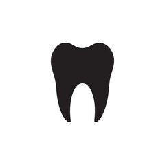 Tooth icon. Black Tooth silhouette vector illustration isolated on white background