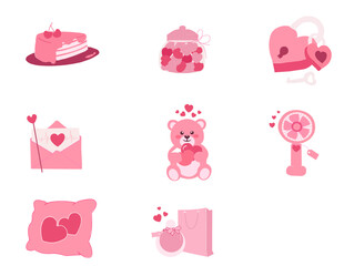 valentines icons set