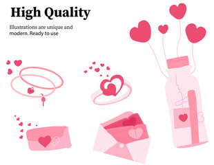 valentine day card with hearts