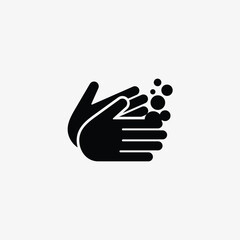 Hand washing vector illustration, Hygiene solid design icon fully editable vector template
