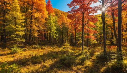 Fototapeta premium vibrant autumn forest