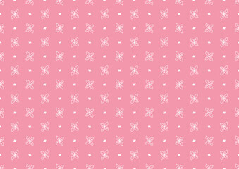 Elegant seamless pattern of white leaf-like motifs on a soft pink background, ideal for feminine, minimal, and decorative designs.