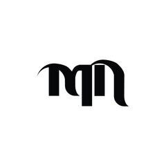 MN monogram logo design letter text name symbol monochrome logotype alphabet character simple logo