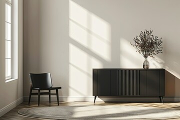 Ultra Hd Image of Contemporary Room Interior with Cabinet