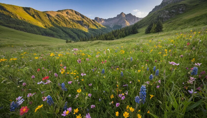 Fototapeta premium wildflower meadow in the mountains 