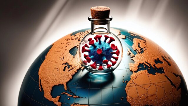 a cell of virus secured in a bottle that can harm world 