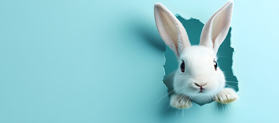 Obraz premium easter card, easter bunny with eggs, easter eggs and flowers, easter eggs in a basket, easter eggs and flowers on a white background, easter wall paper and background for social media 