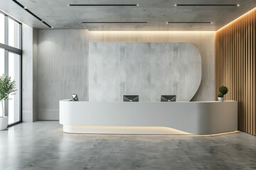 Premium Quality Visual of Company Reception Wall Logo Mockup