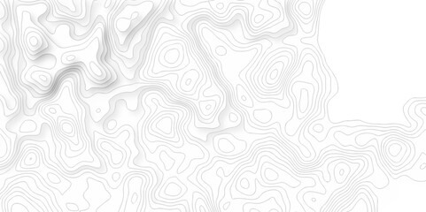 Abstract topography line map black and white line wave pattern. The stylized height of the topographic map contour background.