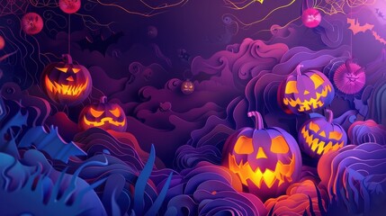 Vibrant Abstract Background Illustration for Halloween Festivities