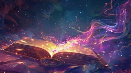 Enchanting Abstract Background with Floating Elements and Sparkles