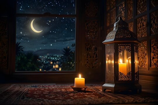 Ramadan kareem and Ramadane mubarak. wishes holy month moubarak and karim for muslim. ramdan karem generative ai