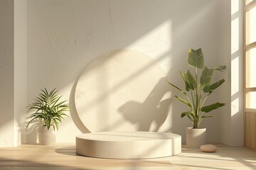 Story Stage Podium Scene Display Mockup for Product Presentation Interior Scene for Product Showcase
