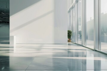 Clear Pixel Picture of Wall Company Logo Mockup on the White Glass Wall