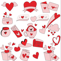 Cute hand drawn hearts seamless pattern, great for Valentine's Day, Weddings, Mother's Day - textiles, banners, wallpapers, backgrounds.