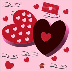 Cute hand drawn hearts seamless pattern, great for Valentine's Day, Weddings, Mother's Day - textiles, banners, wallpapers, backgrounds.