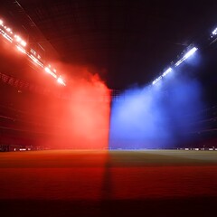 Dramatic Lighting Contrast in Stadium Setting