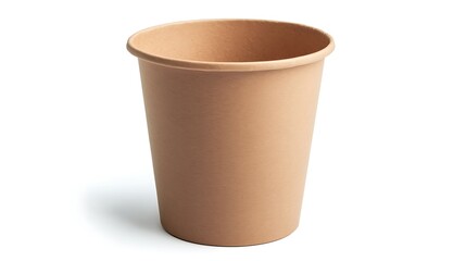 Eco-friendly paper cup against a pure white background perfect for sustainable product advertisement