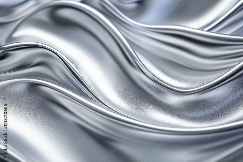 Poster textured silver fabric creates a flowing and dynamic visual effect in soft light