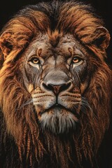 Naklejka premium Lion's Face Close Up