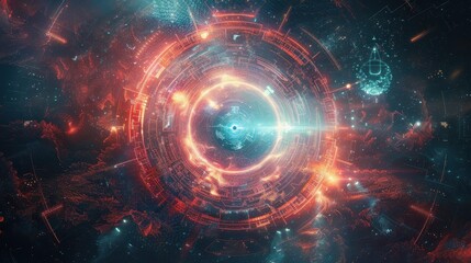 Mystical Abstract Portal Illustration Glowing with Vibrant Colors