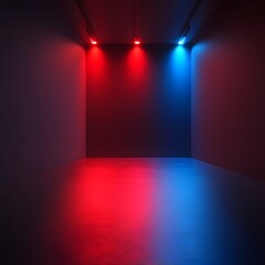 Vibrant Contrast of Red and Blue Lights in Backdrop