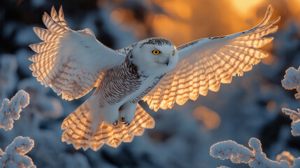 White Owl in the Snow