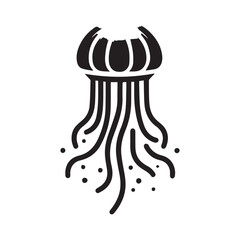 2d jellyfish logo with white background