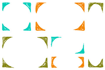 手描きのフレームのイラストセット