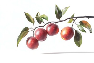 Creative layout made of apricots and leaves on white background